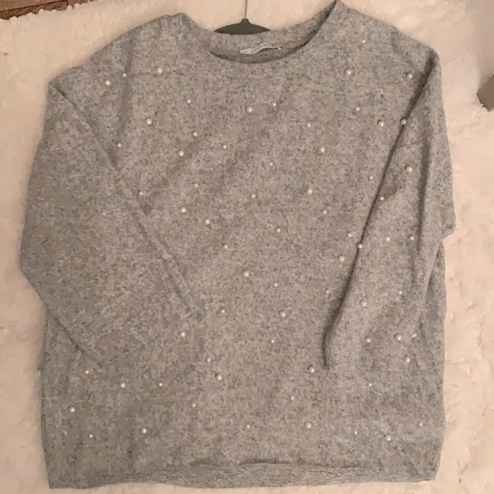 Zara Pearl Detail Sweater